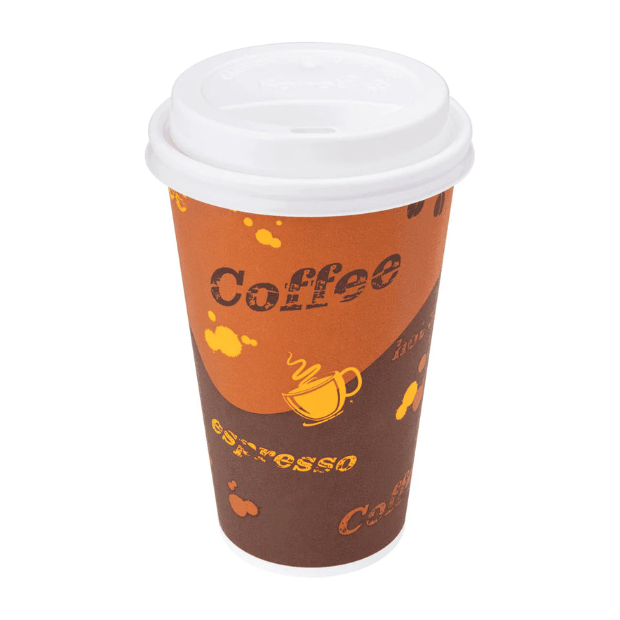 90mm 16oz Paper Hot Cups, Coffee Print