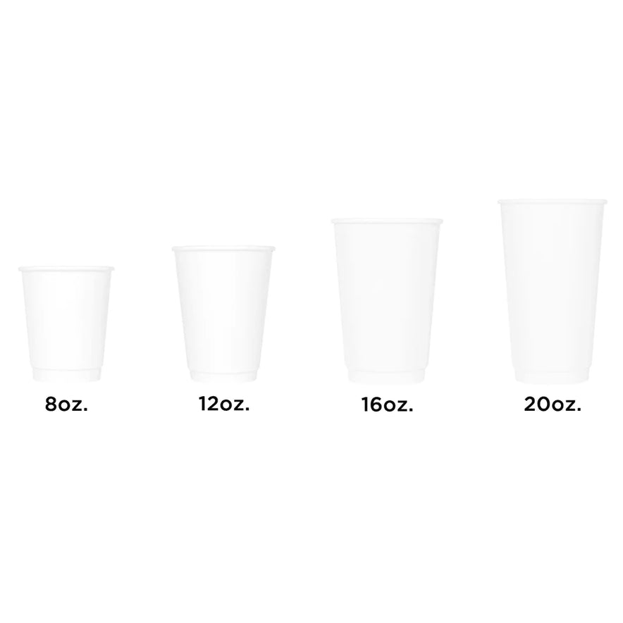90mm 10oz Insulated Paper Hot Cup, White