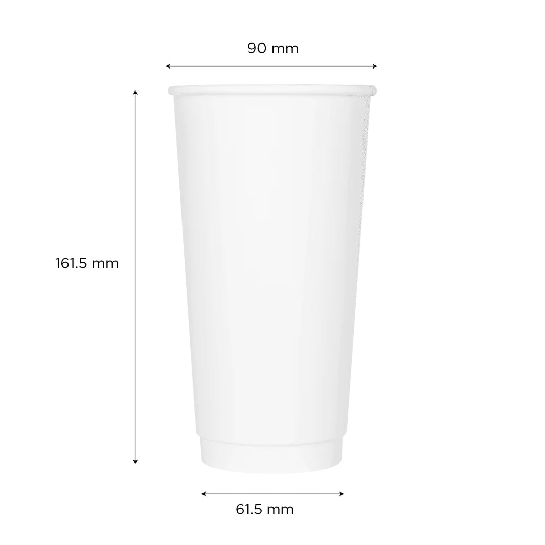 90mm 20oz Insulated Paper Hot Cup, White