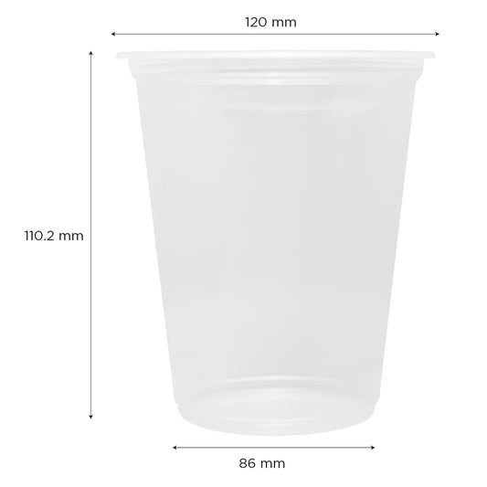 120mm 30oz PP Plastic Flat Rim Extra Wide Cold Cup