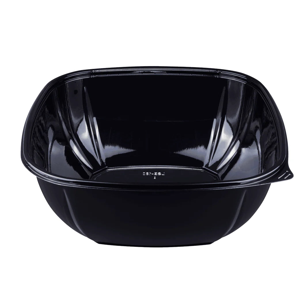 160 oz PET Square Bowl, Black