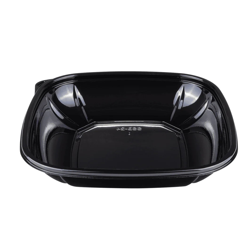 24oz PET Square Bowl, Black