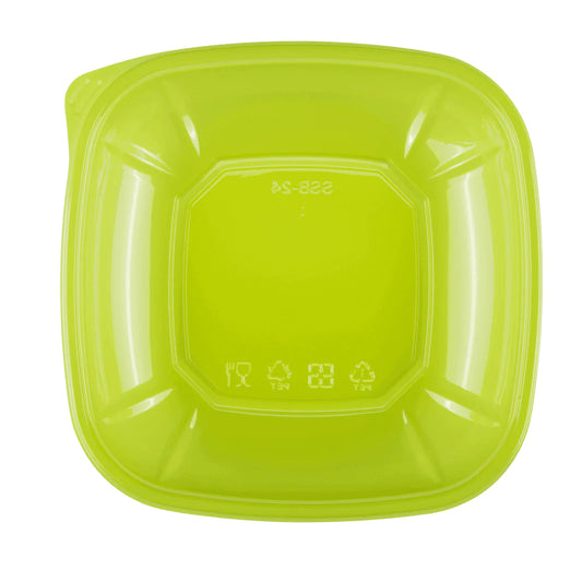 24oz PET Square Bowl, Green