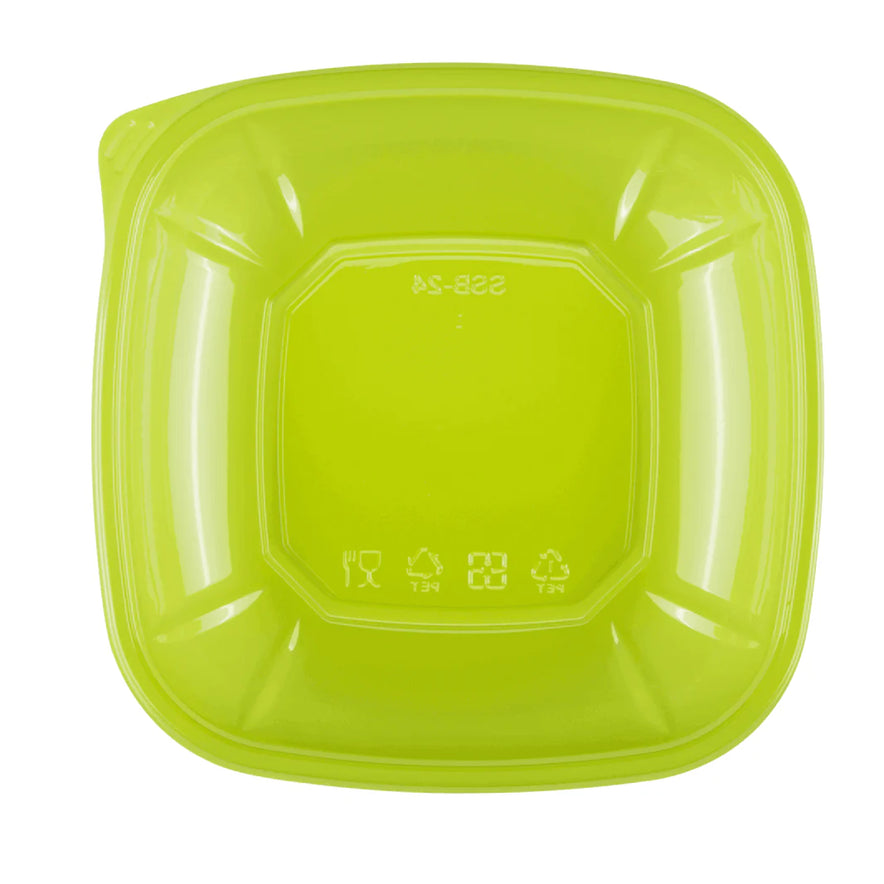 24oz PET Square Bowl, Green