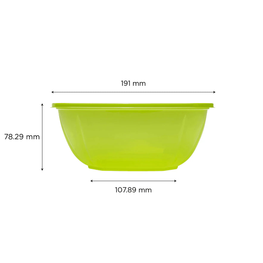 48oz PET Square Bowl, Green