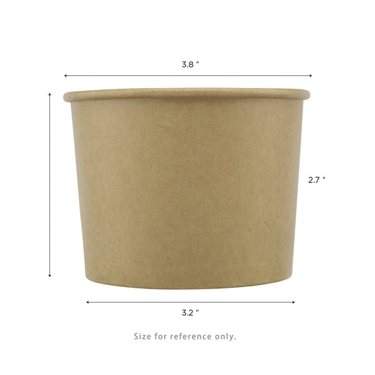 10/12oz Gourmet Paper Food Container, Kraft (96mm)