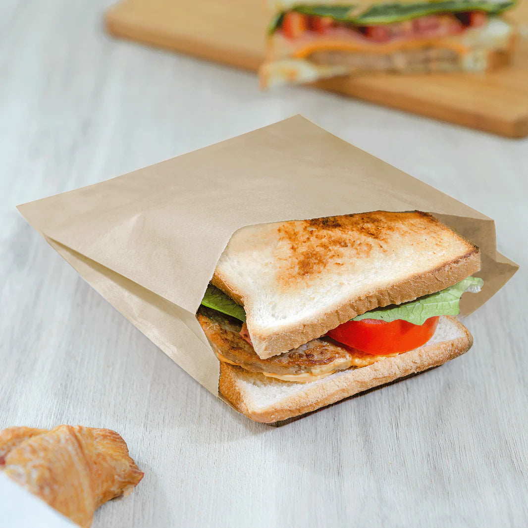 Grease-Resistant Sandwich Bag, Kraft
