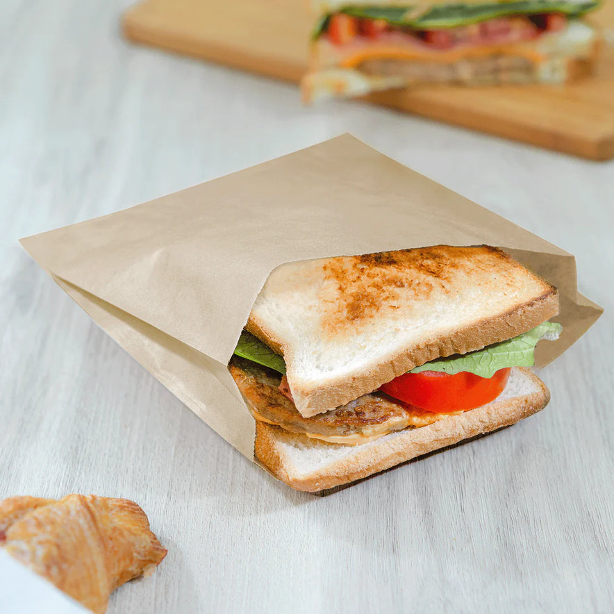 Grease-Resistant Sandwich Bag, Kraft
