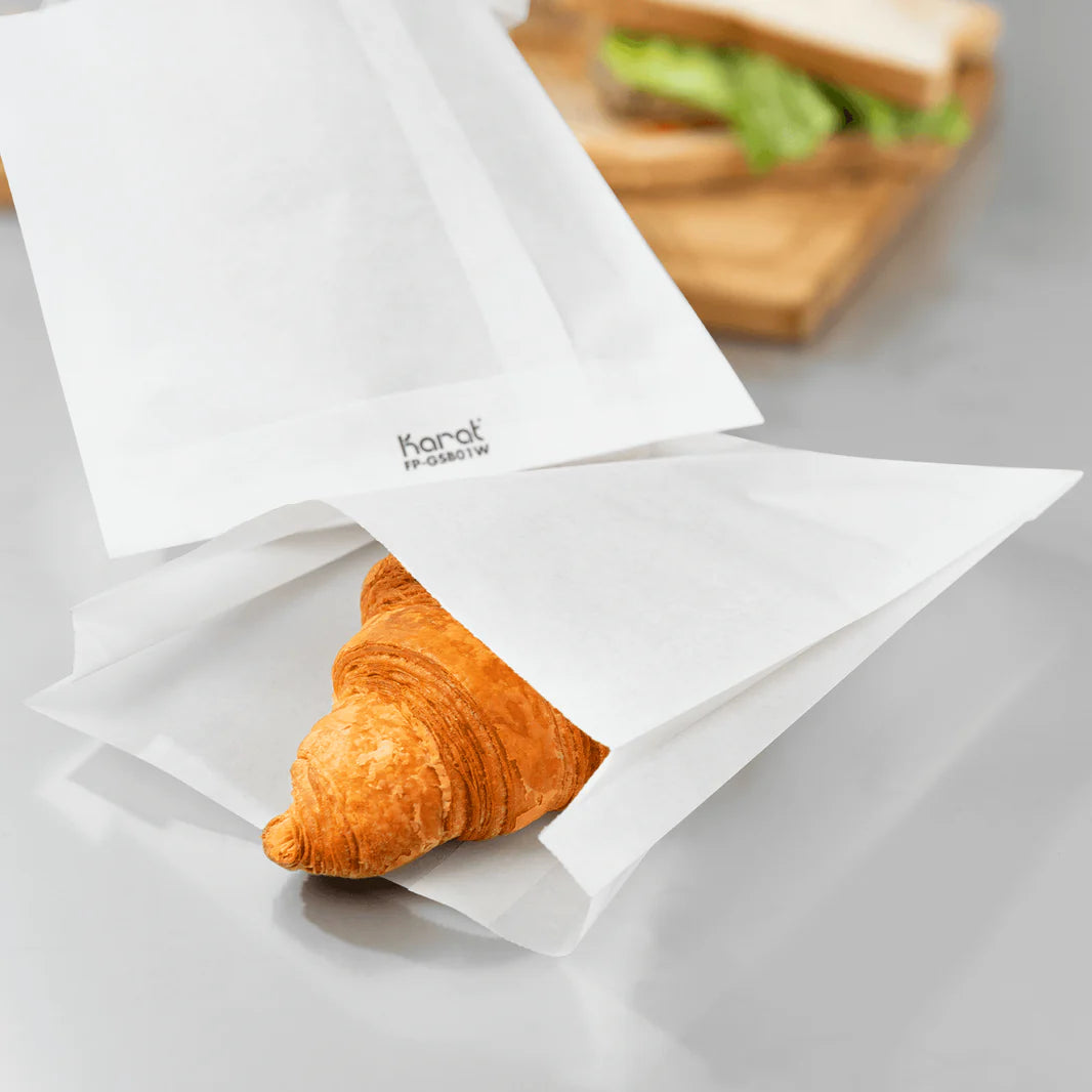 Grease-Resistant Sandwich Bag, White