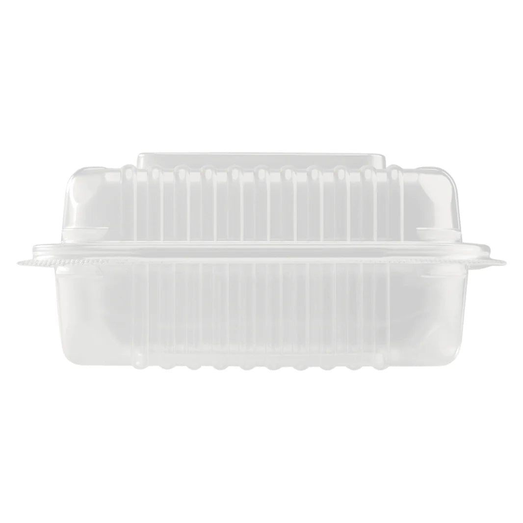 7" x 7" PP Plastic Hinged Container, Clear