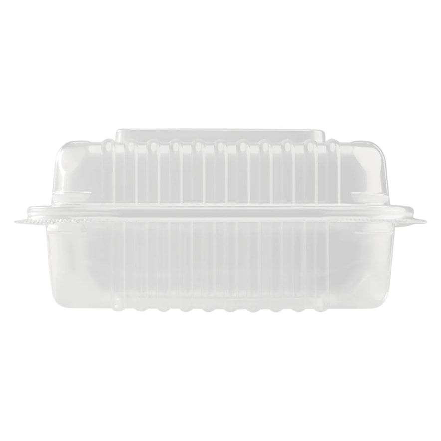 7" x 7" PP Plastic Hinged Container, Clear
