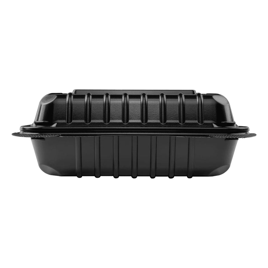 8" x 8" PP Plastic Hinged Container, Black