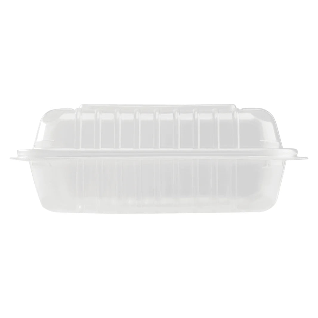8" x 8" PP Plastic Hinged Container, Clear