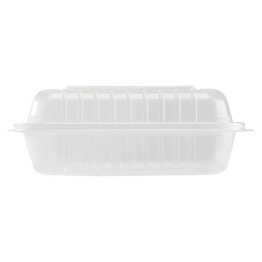 8" x 8" PP Plastic Hinged Container, Clear