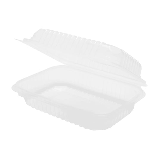 9" x 6" PP Plastic Hinged Container, Clear