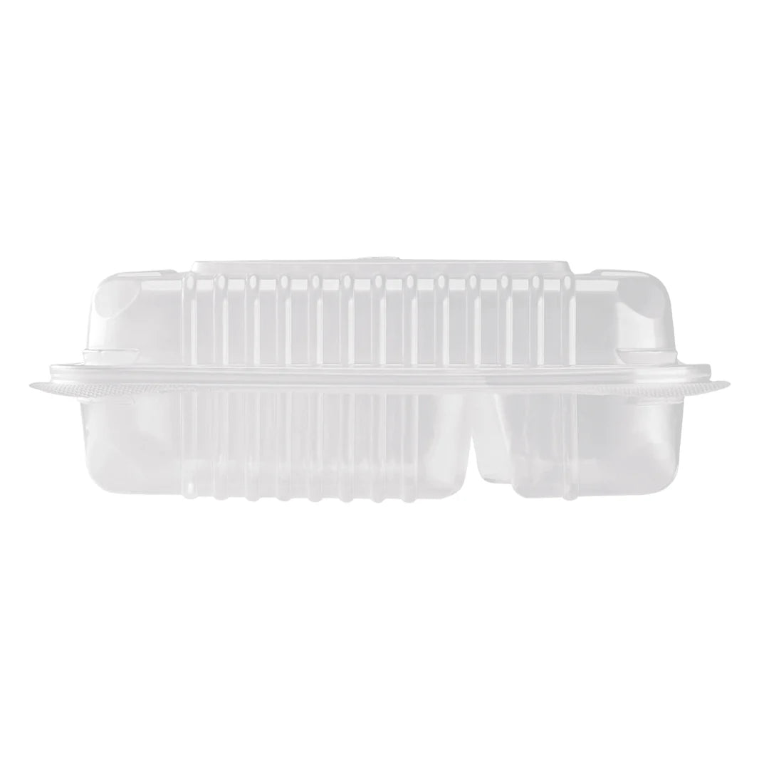 9" x 6" PP Plastic Hinged Container, 2 Compartments
