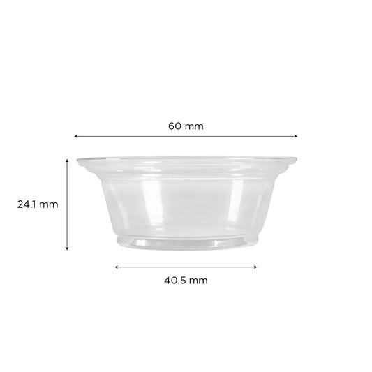 1 oz Squat PP Plastic Portion Cups, Clear