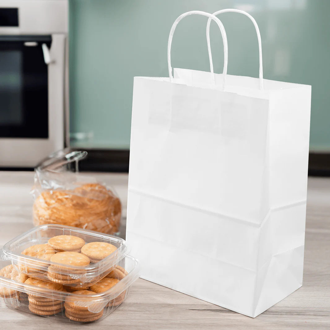 Balboa Paper Shopping Bag with Twisted Handles, White