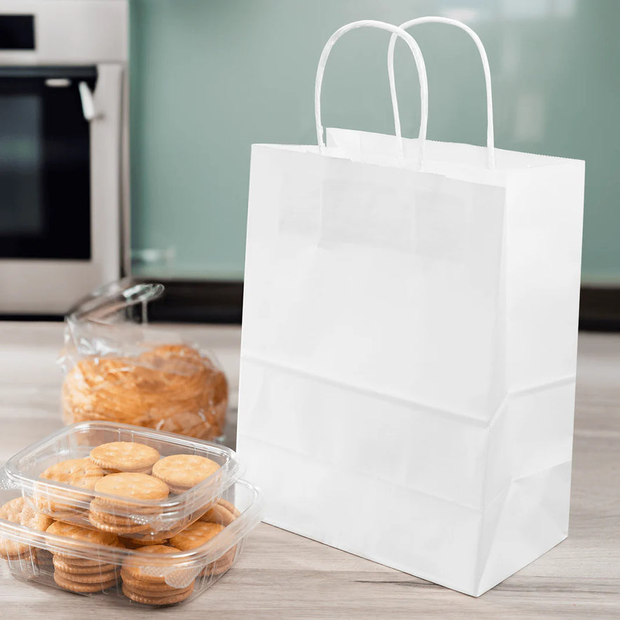 Balboa Paper Shopping Bag with Twisted Handles, White