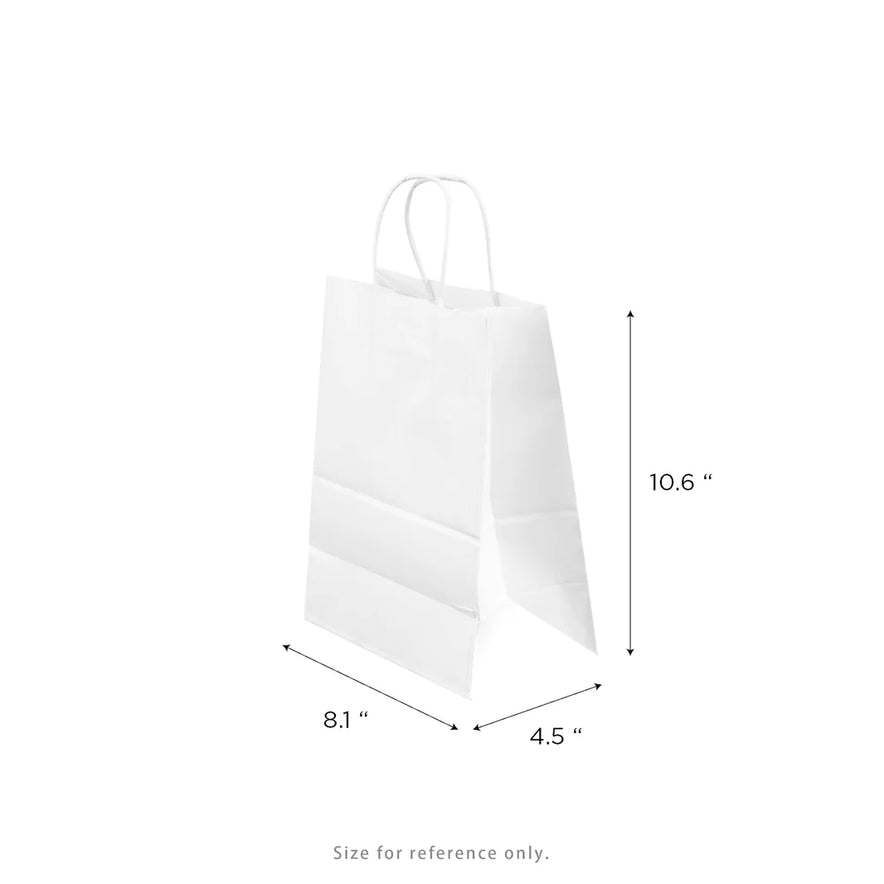 Balboa Paper Shopping Bag with Twisted Handles, White