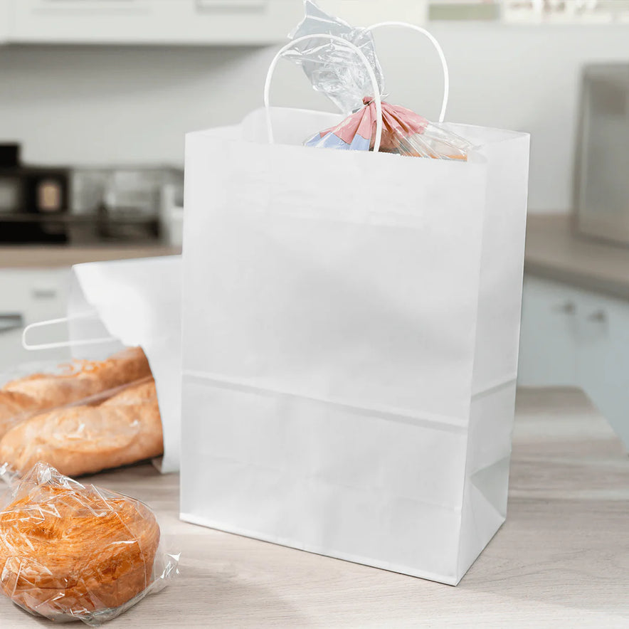 Laguna Paper Shopping Bag with Twisted Handles, White