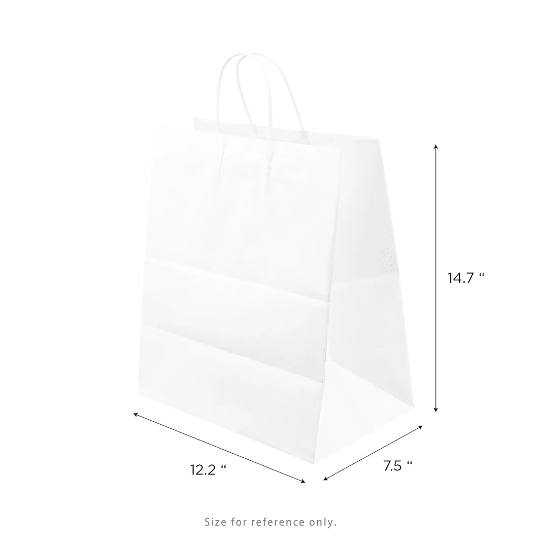 Paper Shopping Bag with Twisted Handles (Malibu), White