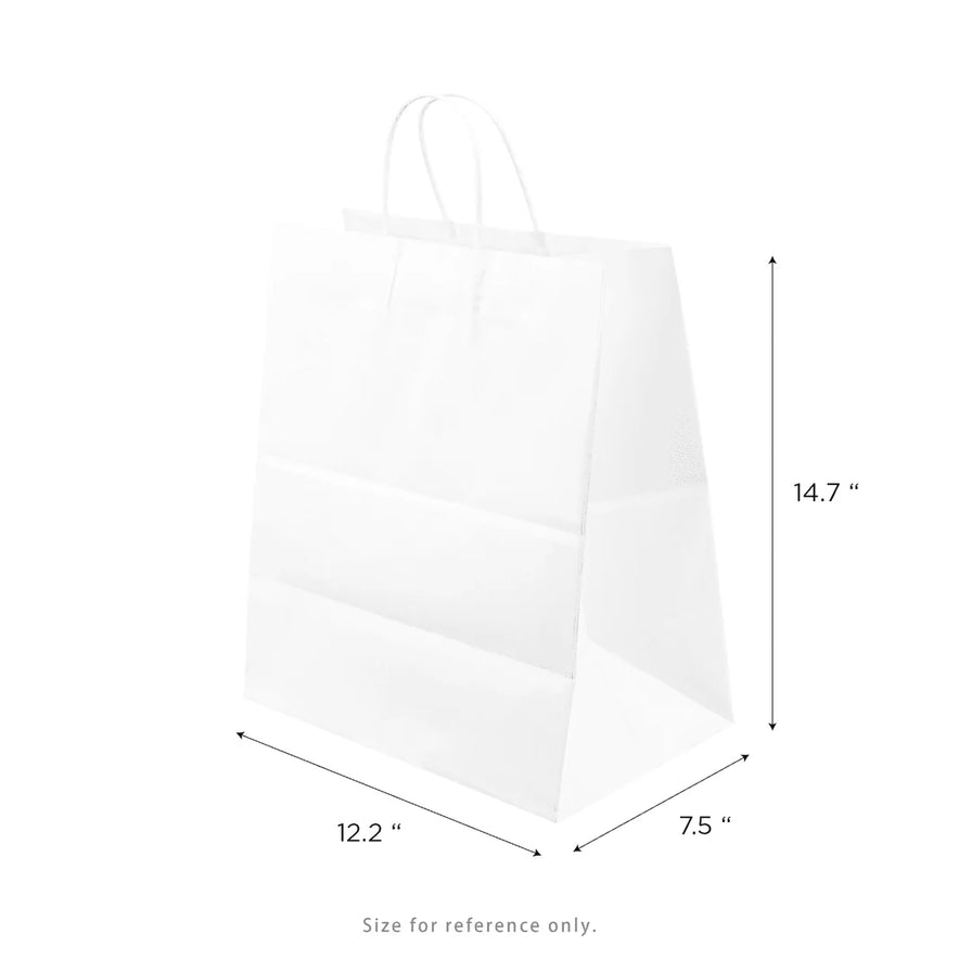 Paper Shopping Bag with Twisted Handles (Malibu), White