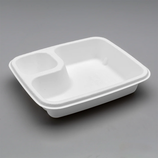 PFAS Free Bagasse Nacho Tray, 2 Compartments