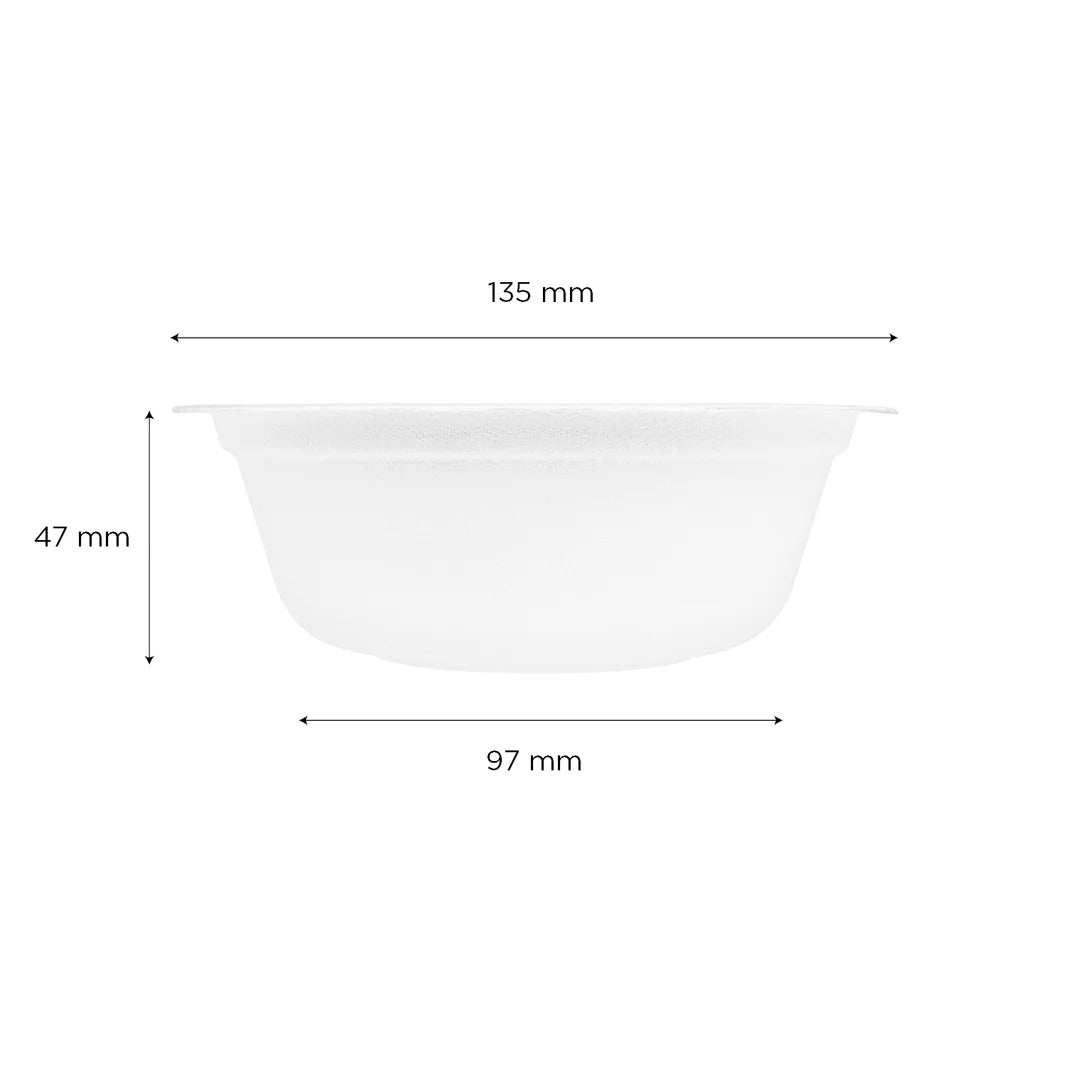 12oz PFAS Free Bagasses Rice Bowl, White
