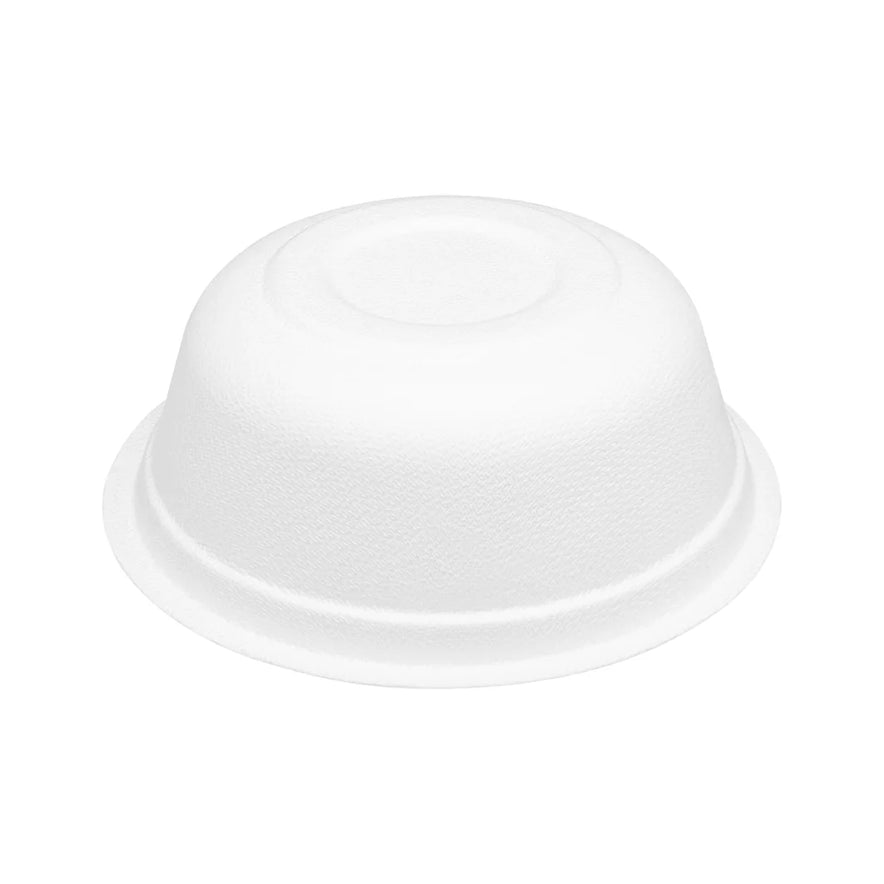 16oz PFAS Free Bagasse Rice Bowl, White