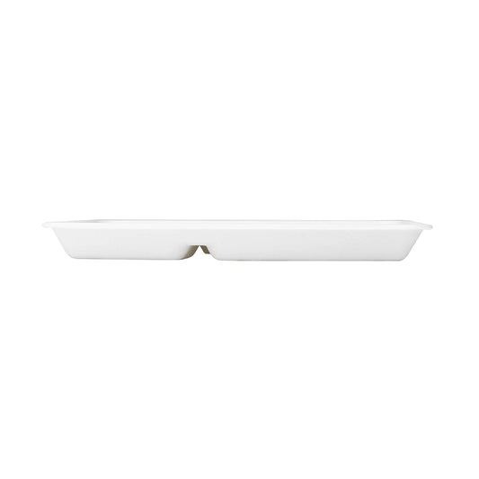 10"x 8" PFAS Free Eco-Friendly Bagasse Tray, White, 5-Compartments (400 Count)