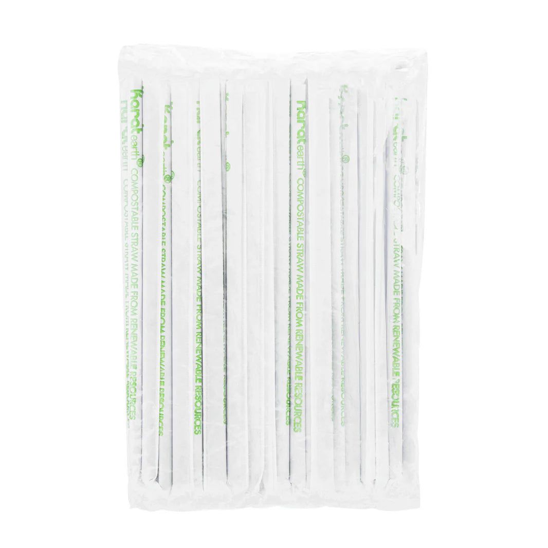 8.75" Giant PLA Straw (8mm) Paper Wrapped, Black