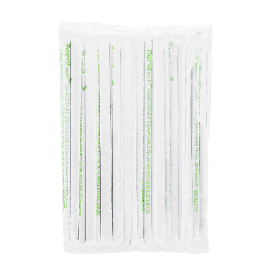 8.75" Giant PLA Straw (8mm) Paper Wrapped, Black