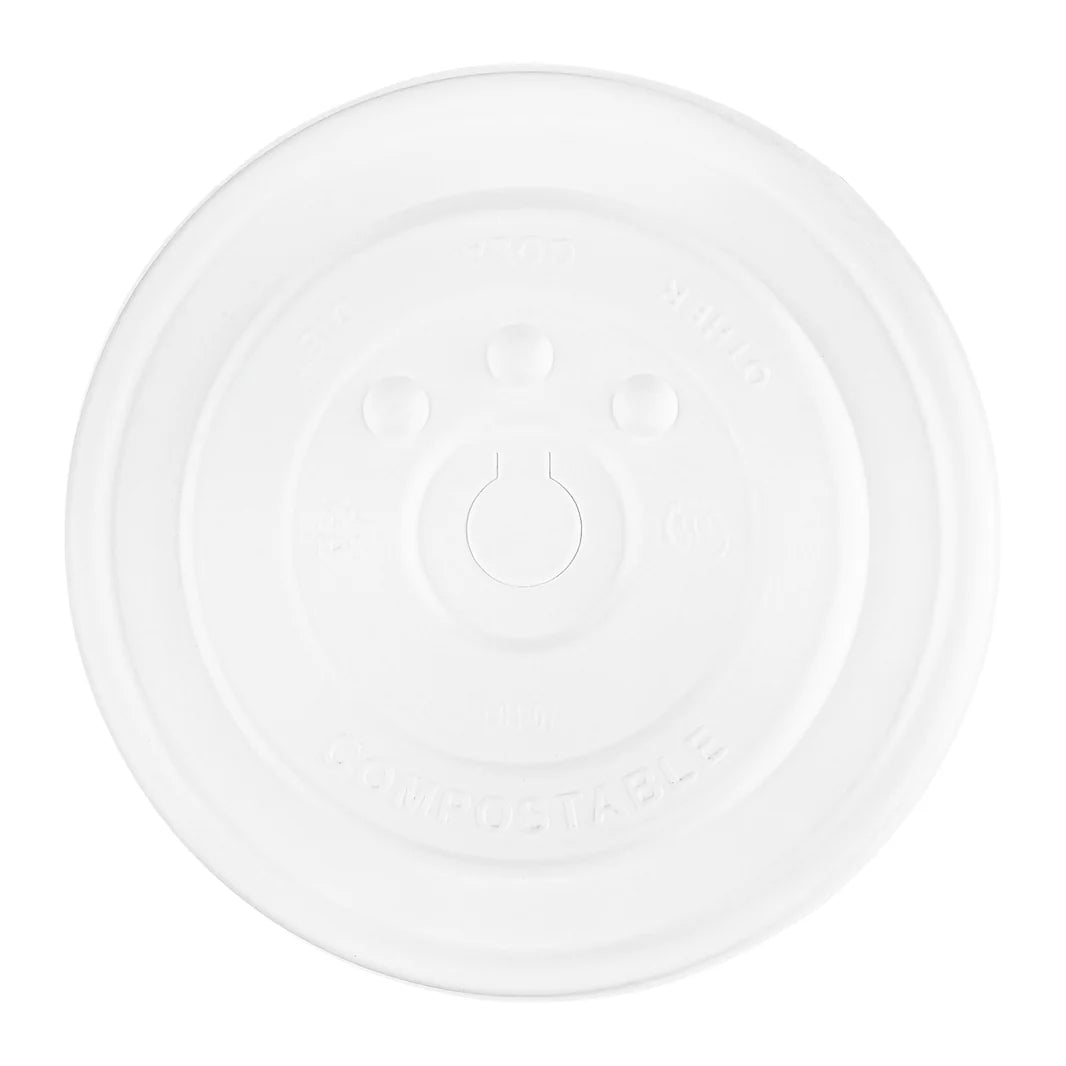 104.5mm Compostable Fiber Paper Flat Lid for 32oz Paper Cold Cup