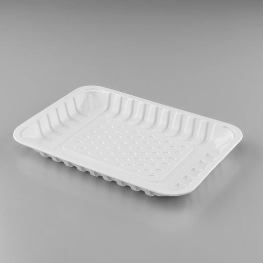 8.5”x6” Mineral Filled PP Meat Tray, Rectangular, White