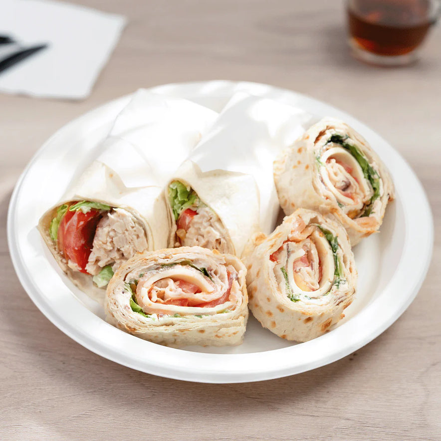 10.25" Mineral Filled PP Round Plate, White, 1 Compartment