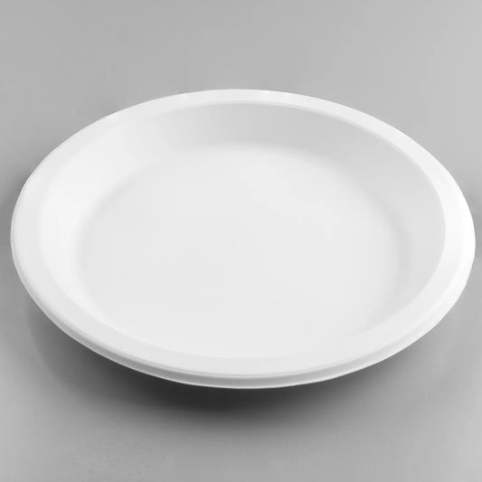10.25" Mineral Filled PP Round Plate, White, 1 Compartment