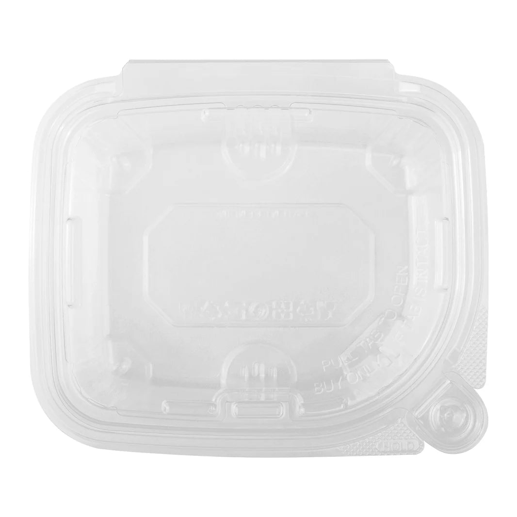 16oz PET Plastic Tamper Resistant Hinged Deli Container with Lid