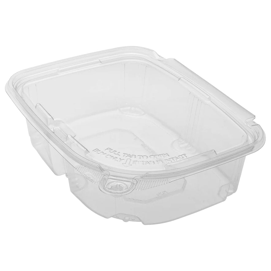 24oz PET Plastic Tamper Resistant Hinged Deli Container with Lid