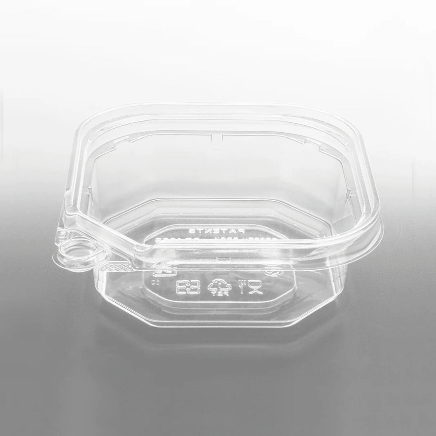 8oz PET Tamper Resistant Square Container, Clear