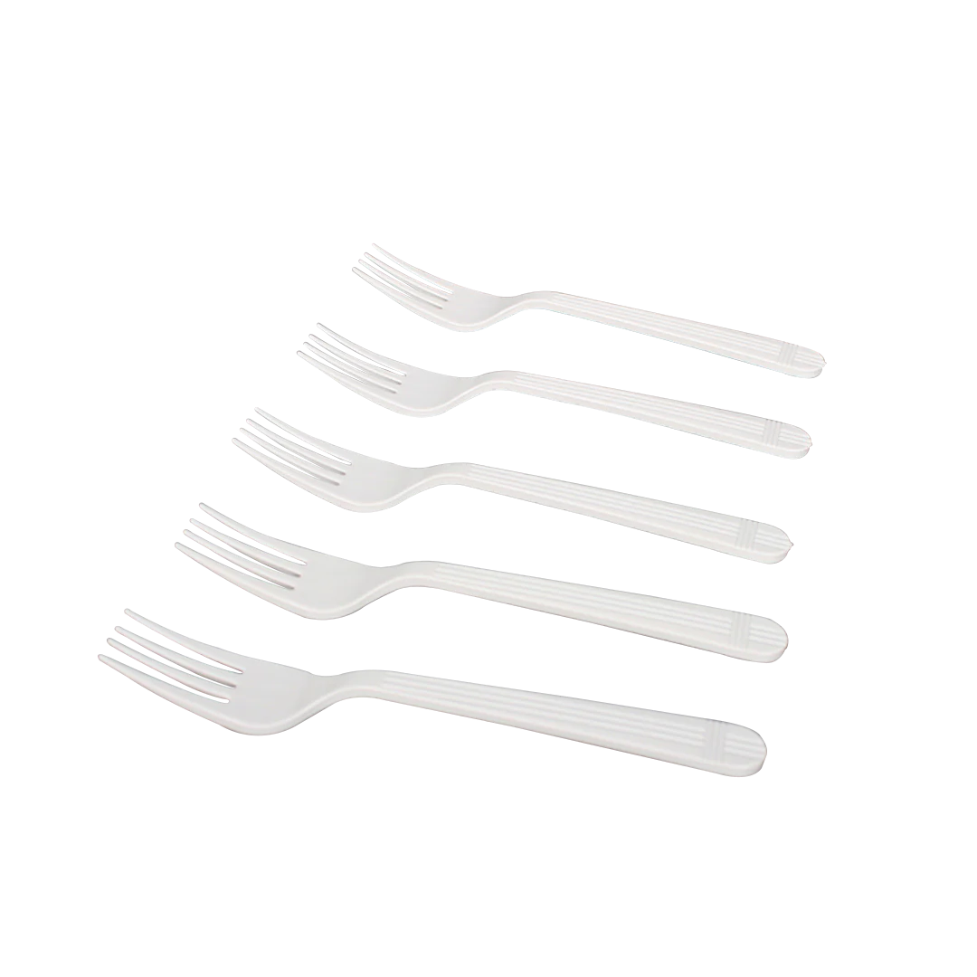 PP Plastic Premium Extra Heavy Weight Forks, White