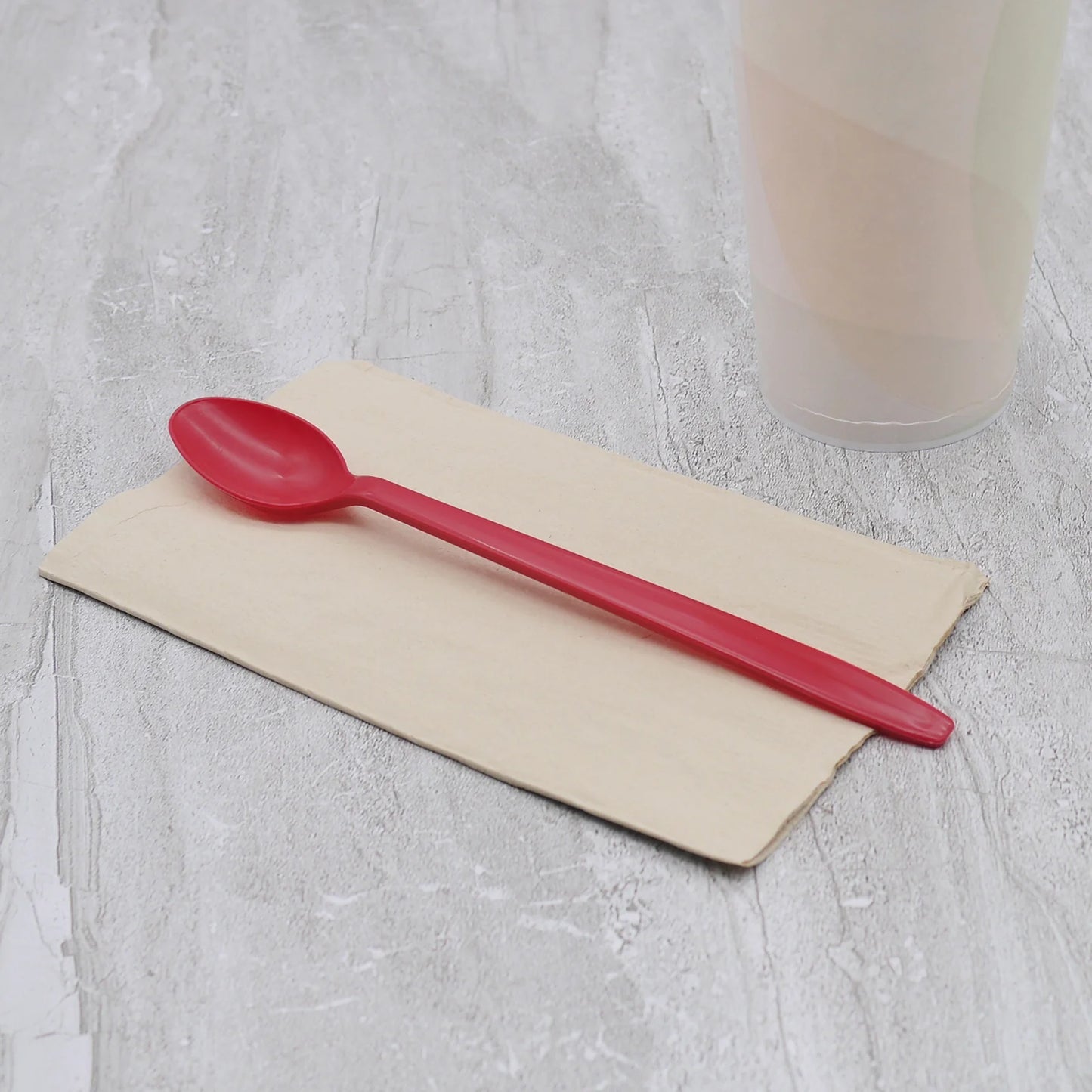 PP Plastic Heavy Weight Soda Spoons, Red
