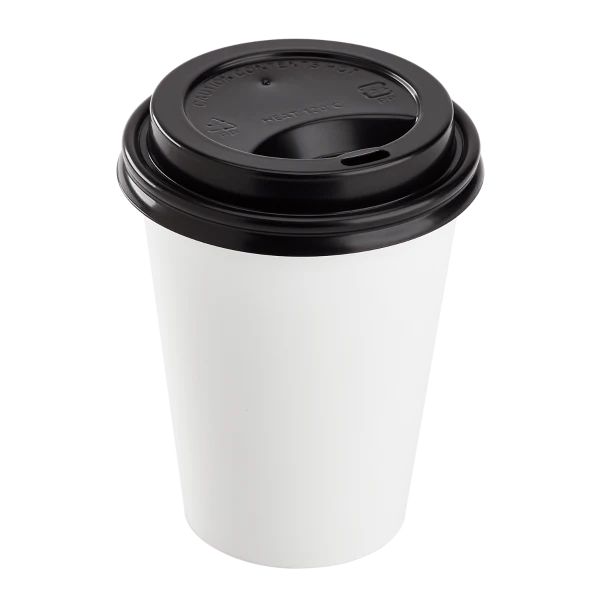 80mm PP Sipper Dome Lid for 8oz Paper Hot Cup, Black