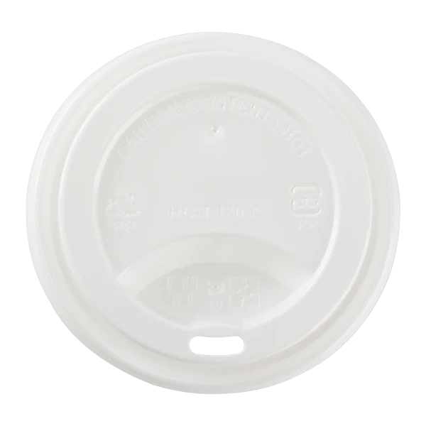 80mm PP Sipper Dome Lid for 8oz Paper hot Cup, White