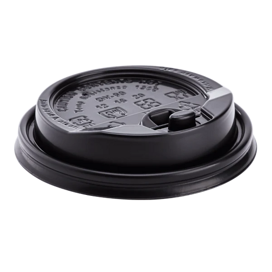 90mm Enclosure Lid for 10-24oz Hot Cups, Black