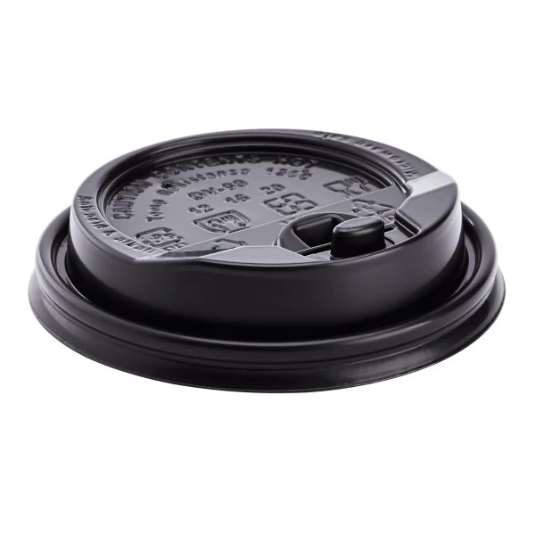 90mm Enclosure Lid for 10-24oz Hot Cups, Black
