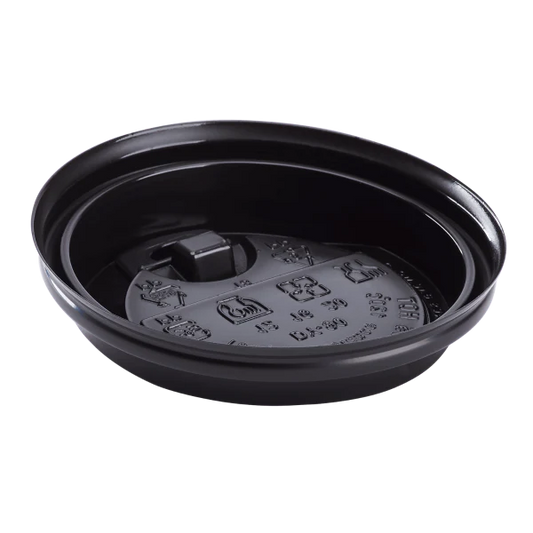 90mm Enclosure Lid for 10-24oz Hot Cups, Black