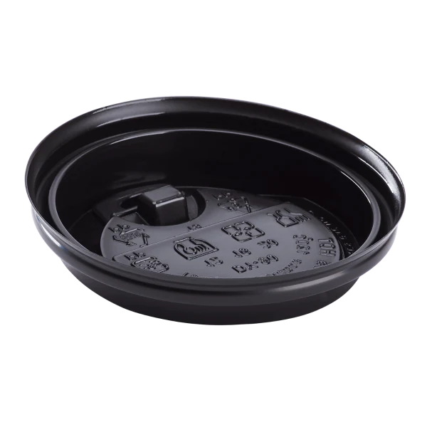 90mm Enclosure Lid for 10-24oz Hot Cups, Black