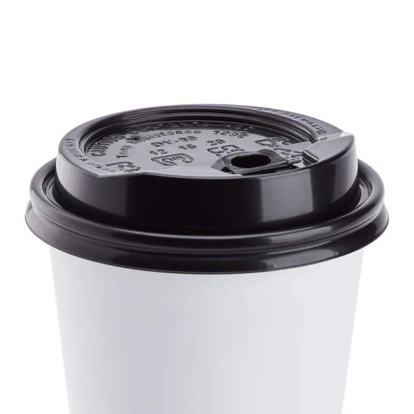 90mm Enclosure Lid for 10-24oz Hot Cups, Black