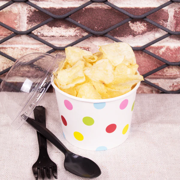 12oz Food Containers (100mm), Dots Print